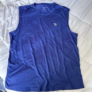 Baeleaf Sleeveless Tank Top T Shirt Tee Mens XL Blue Workout Gym Exercise